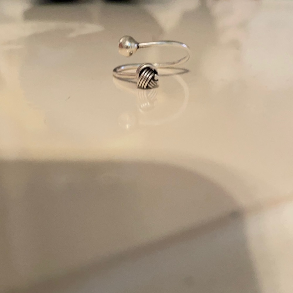925 sterling silver adjustable circle ring